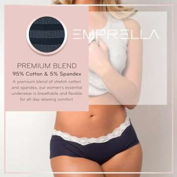 Emprella Seamless Cotton Panties for Women - 5 Pack