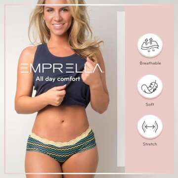 Emprella Seamless Cotton Panties for Women - 5 Pack