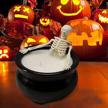 ZISDHNEO Refillable Skull Candles - Gothic Home Decor