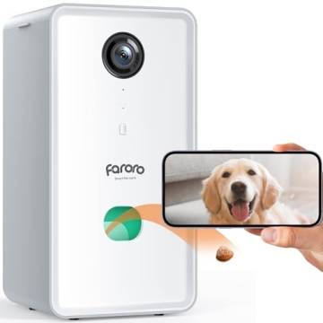 Faroro Dog Camera with Treat Dispenser - 1080P HD, Two-Way Audio, Night Vision