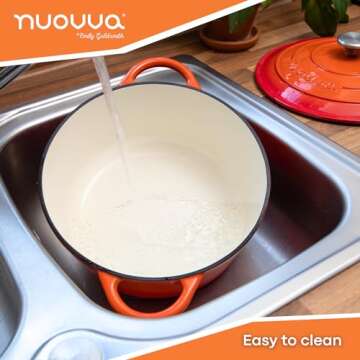 Cast Iron Dutch Oven - Stylish Non-Stick Casserole Pot