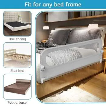 Y- Stop Bed Rail for Toddlers, Toddler Bed Rails for King Size Bed, Full Size Queen Bed & Twin, Thick Mattress, Extra Long Folding Bed Rail Guard for Baby, Elderly Adults, Children & (59L*35W) in