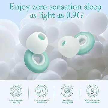 BantboxBie Ear Plugs for Sleeping Noise Cancelling – Super Soft, Light Reusable Hearing Protection in Flexible Silicone Concerts,Work,Study, 28dB Reduction - 6 Tips S/M/L –Washable Green
