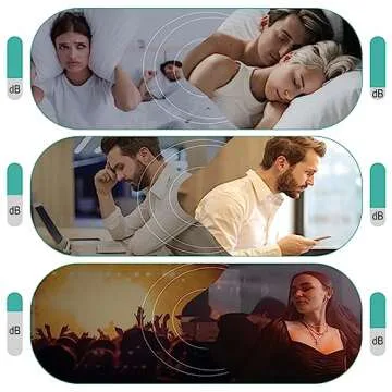 BantboxBie Ear Plugs for Sleeping Noise Cancelling – Super Soft, Light Reusable Hearing Protection in Flexible Silicone Concerts,Work,Study, 28dB Reduction - 6 Tips S/M/L –Washable Green