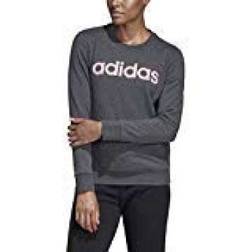 adidas Women's Essentials Linear Sweatshirt - Eco-Friendly Fashion in Grey