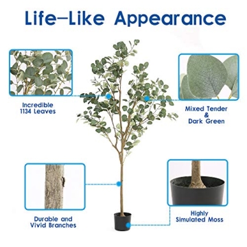 Gorgeous 71 Inch DIIGER Eucalyptus Tree for Home Decor