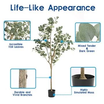 Gorgeous 71 Inch DIIGER Eucalyptus Tree for Home Decor