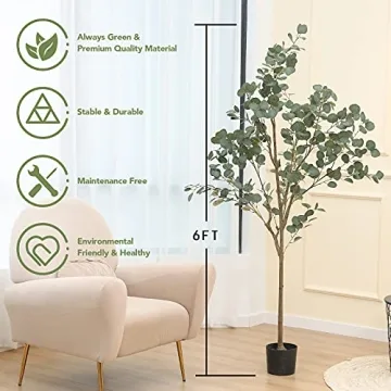 Gorgeous 71 Inch DIIGER Eucalyptus Tree for Home Decor