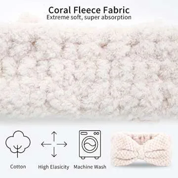 DOOBO 3 Pack Spa Headbands Microfiber Bowtie Headbands for Women for Washing Face, White, Gray, Pink