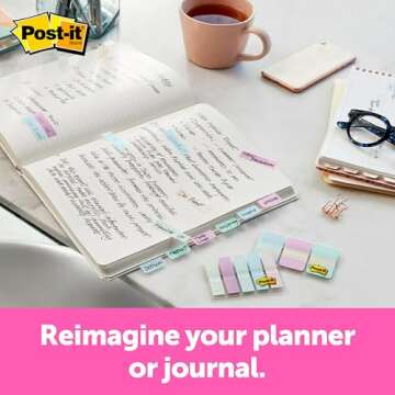 Post-it Pattern Flags, 100/On-the-Go Dispenser, .47 in, Gradient Pattern Collection (684-GRDNT)