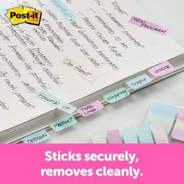 Post-it Pattern Flags, 100/On-the-Go Dispenser, .47 in, Gradient Pattern Collection (684-GRDNT)