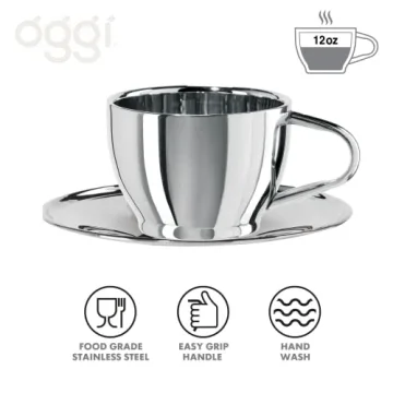 Elegant 12oz Insulated Stainless Steel Coffee Cup Set