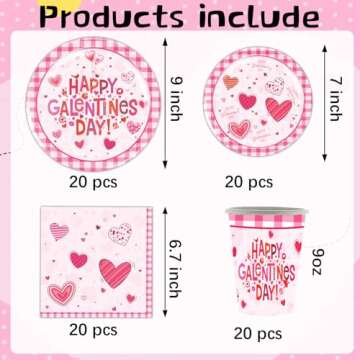Ertyjikg 2024 Galentines Day Supplie Gals Tableware Galentine's Day Tablecloth Plates Napkins Cups f...