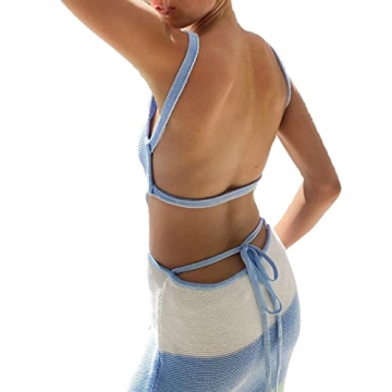 NUFIWI Women Backless Maxi Dress for Summer Styles