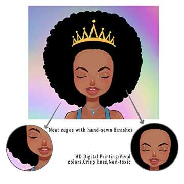 Hexagram Black Girl Tapestry - African American Wall Hanging