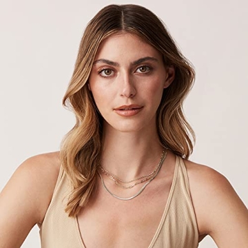 PAVOI 14K Gold Plated Layered Triple Necklace for Women