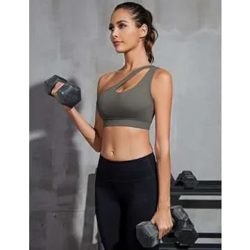 Sykooria One Shoulder Sports Bra for Women - Medium Support