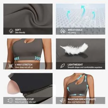 Sykooria One Shoulder Sports Bra for Women - Medium Support