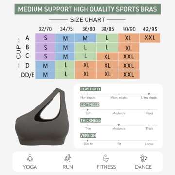 Sykooria One Shoulder Sports Bra for Women - Medium Support