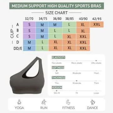 Sykooria One Shoulder Sports Bra for Women - Medium Support