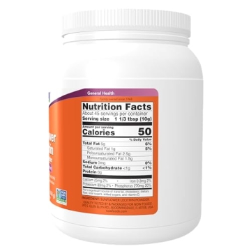 NOW Foods Sunflower Lecithin Powder 1-Pound for Brain Health