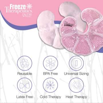 USA Merchant | Hot/Cold Plush Breast Gel Bead Packs by L'AUTRE PEAU Set of 2 Relief for Breastfeedin...