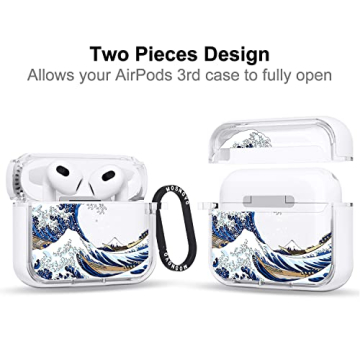 Stylish MOSNOVO Airpods 3 Case - Protective Clear Cover with Luxe Metal Ring