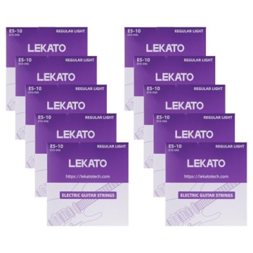 LEKATO Electric Guitar Strings Nickel Plated Steel Coated Electric Guitar Strings with Ball End 10 S...