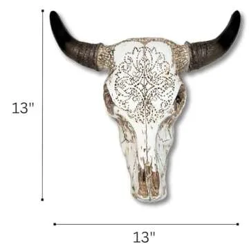 AMAJY Rustic Tribal Bull Head Skull Wall Art Decor