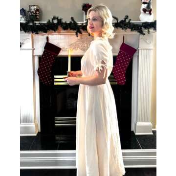 Scarlet Darkness Renaissance Costume Women Medieval Cotton Cottagecore Dress for Summer Apricot M