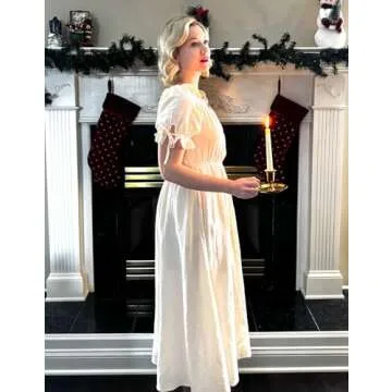 Scarlet Darkness Renaissance Costume Women Medieval Cotton Cottagecore Dress for Summer Apricot M