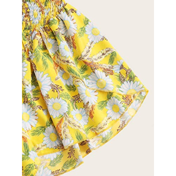 Milumia Women Floral Print Off Shoulder Top and Shorts Set