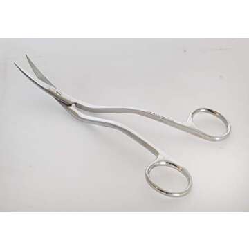 Mazbot 6 Inch Bent Handle Curved Embroidery Scissors---Perfect for Machine Embroidery