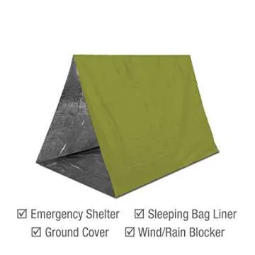 Swiss Safe 4 Pack Mylar Emergency Blankets for Survival - Compact & Insulated for Cold Weather - Designed for NASA, Outdoor, Running, Camping, Survival, First Aid Car Kit - Army Green, 4 Pack