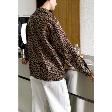 Leopard Print Denim Jacket for Women by MakeMeChic