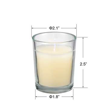 flamecan 24 Pack Clear Glass Filled Ivory Votive Candles. Unscented Votive Candles for Home Décor S...