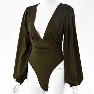 Weigou Women's V-Neck Pleated Jumpsuit Elegant Comfortable