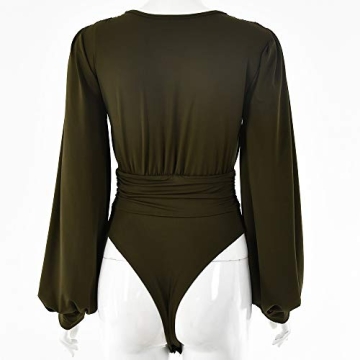 Weigou Women's V-Neck Pleated Jumpsuit Elegant Comfortable