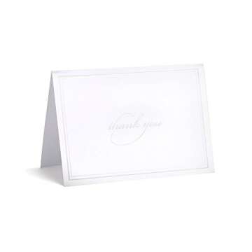 Gartner Studios Pearl White Thank You Cards, 3.5” x 5”, Set of 50, Includes Envelopes (61506)