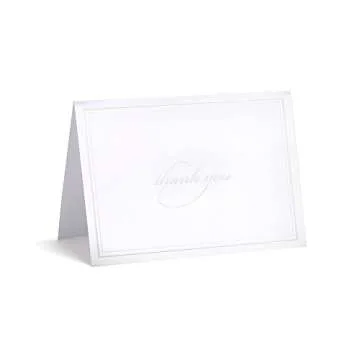 Gartner Studios Pearl White Thank You Cards, 3.5” x 5”, Set of 50, Includes Envelopes (61506)
