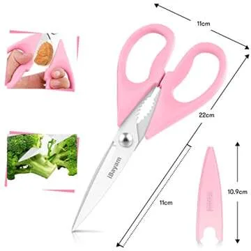 Gifts for Women, Mom, Wife, Girlfriend, Sister, Her - Happy Birthday, Easter, Valentine's Day, Mothers Day Gifts, iBayam Kitchen Scissors Heavy Duty Meat Poultry Shears Dishwasher Safe, Pink Stuff