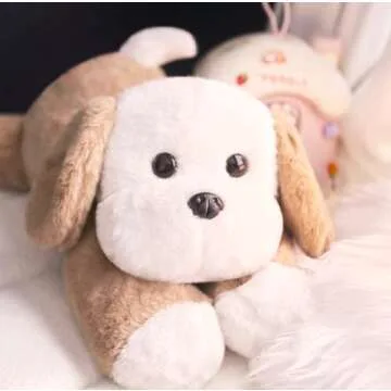 uoozii 20" | 4 Pounds Light Brown Dog Weighted Stuffed Animals with Unscented Microwavable Heating Pad, Cute Coolable Heatable Weighted Plush Warm Gift for Kids & Adults