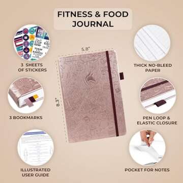 Clever Fox Fitness & Food Journal – Nutrition & Workout Planner for Women & Men – Diet & Gym Exe...