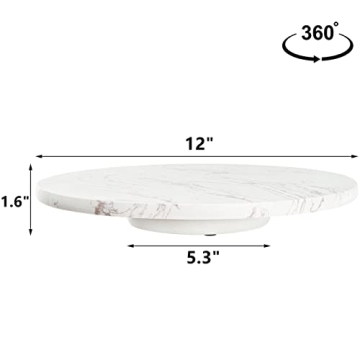 DEAYOU 12" Marble Lazy Susan for Elegant Serving