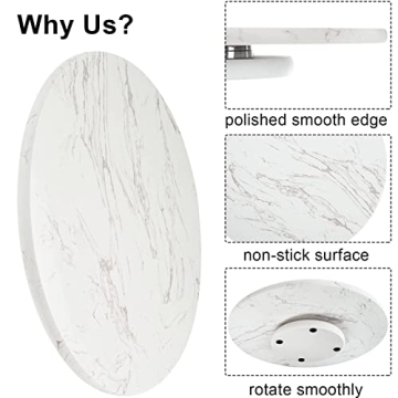 DEAYOU 12" Marble Lazy Susan for Elegant Serving