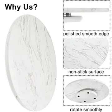 DEAYOU 12" Marble Lazy Susan for Elegant Serving