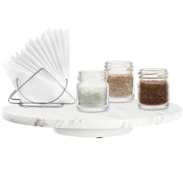 DEAYOU 12" Marble Lazy Susan for Elegant Serving