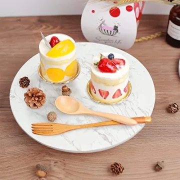 DEAYOU 12" Marble Lazy Susan for Elegant Serving