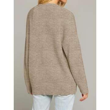 MEROKEETY Women's Cardigan Sweaters 2024 Fall Open Front Oversized Button V Neck Loose Soft Knit Outwear, Cashmere, XL