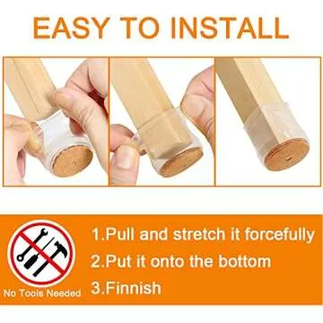 Durable Chair Leg Floor Protectors - Silicone Covers, 24 Pcs